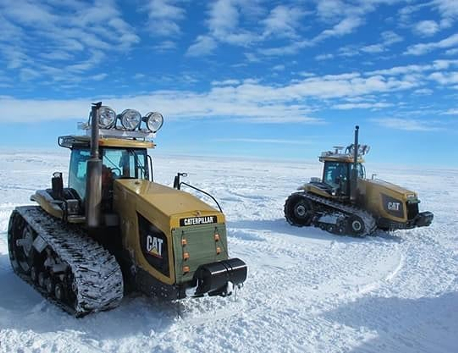 Tractoren in de sneeuw